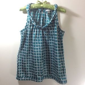 Banana Republic Blue Pattern Blouse Medium